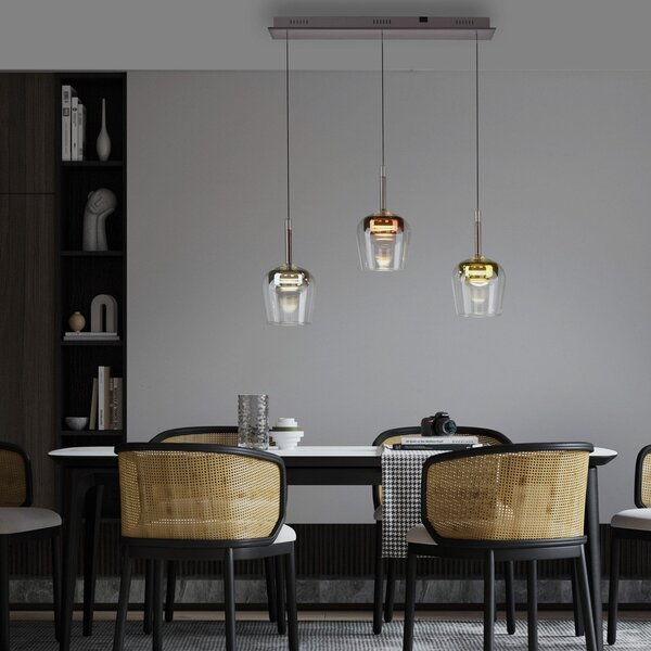 Q-Smart-Home Paul Neuhaus Smart LED viseča svetilka Q-Kon multicolor 3-light, zatemnjen, Večbarvna, Dnevna soba / jedilnica, Kovina, Sodobni