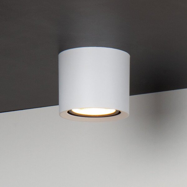Lucide LED stropni reflektor Fedler, Ø 12 cm, bel, zatemnjen, aluminij, zatemnjen, Bela, Dnevna soba / jedilnica, Aluminij