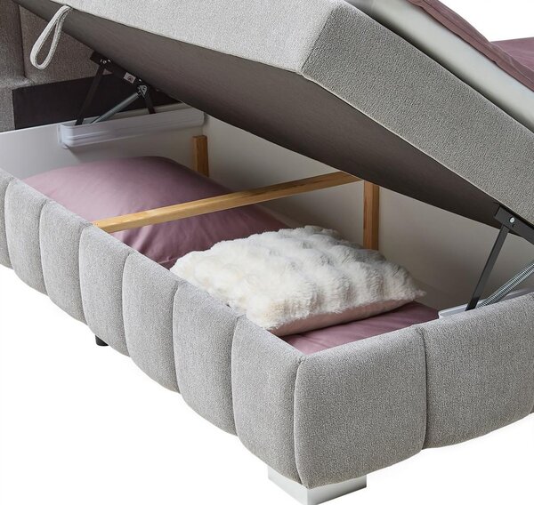 Mömax Boxspring Postelja Elaris, Sivorjava, 180x200