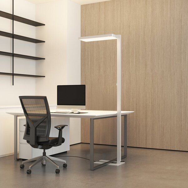 Arcchio LED talna svetilka Timon, 195 cm, bela, 54 W, aluminij, zatemnjen, Bela, Študija / pisarna, Aluminij, Sodobni, Stoječe senčilo