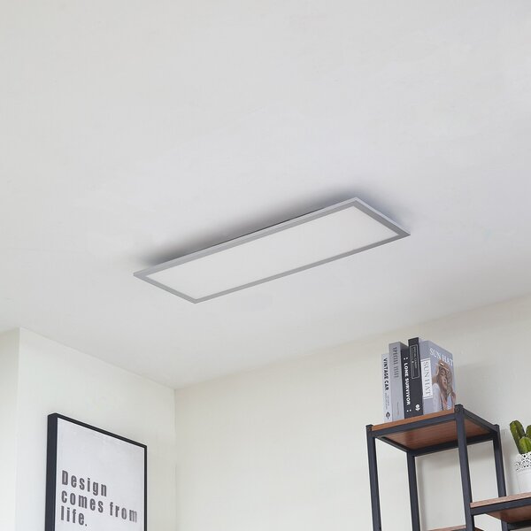 Arcchio LED plošča Lyndra, 80 cm, srebrna, aluminijasta, z možnostjo, zatemnjen, Kovinska, Dnevna soba / jedilnica, Aluminij, Sodobni