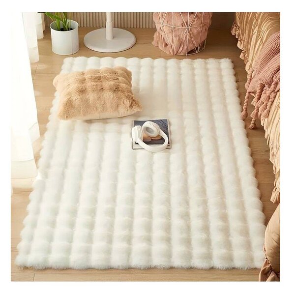 Slonokoščena pralna preproga 120x170 cm Bubble Emarald – Mila Home