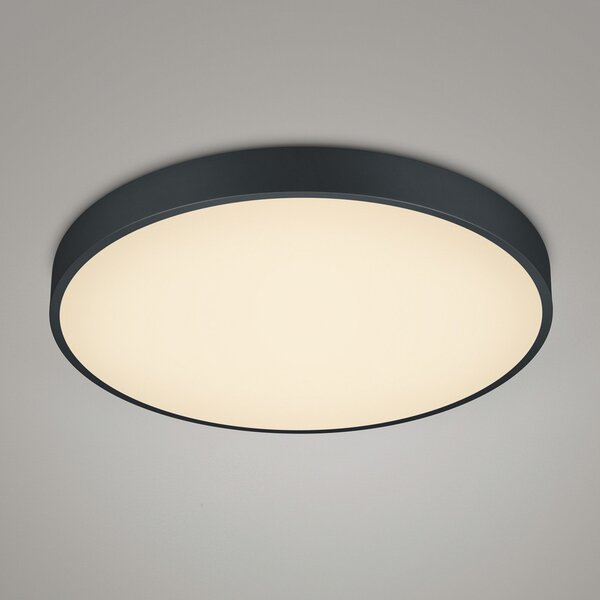 Trio Lighting LED stropna svetilka Waco, CCT, Ø 49,5 cm, črna mat, zatemnjen, Črna, Dnevna soba / jedilnica, Kovina