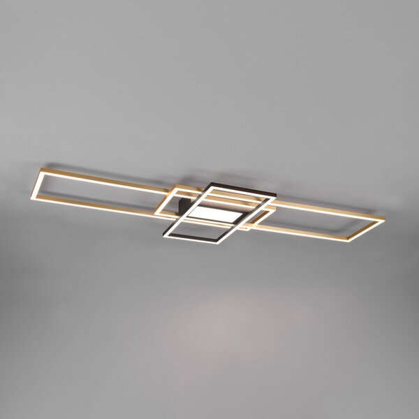 Trio Lighting Stropna svetilka Irvine LED, CCT, z možnostjo zatemnitve, medeninasta, zatemnjen, Zlata / medeninasta, Dnevna soba / jedilnica, Kovina, Sodobni