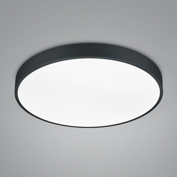 Trio Lighting LED stropna svetilka Waco, CCT, Ø 49,5 cm, črna mat, zatemnjen, Črna, Dnevna soba / jedilnica, Kovina