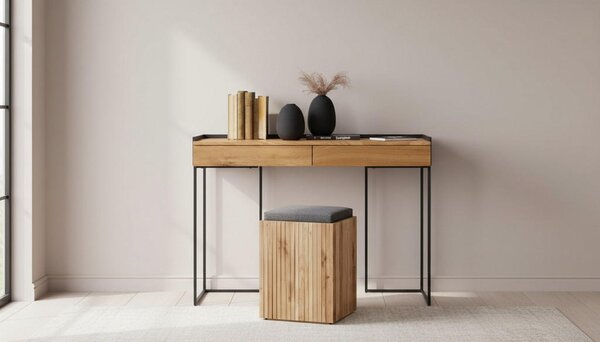 TABURE, les, tekstil antracit, barve hrasta