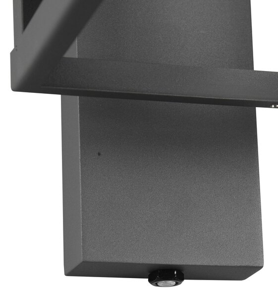 Trio Lighting Zunanja stenska svetilka Lunga s senzorjem somraka, Črna, Kovina, Sodobni