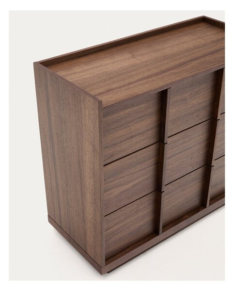 Rjava komoda v orehovem dekorju 100x78x50 cm Onix – Kave Home