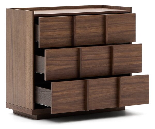 Rjava komoda v orehovem dekorju 100x78x50 cm Onix – Kave Home