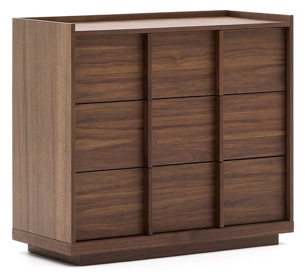 Rjava komoda v orehovem dekorju 100x78x50 cm Onix – Kave Home
