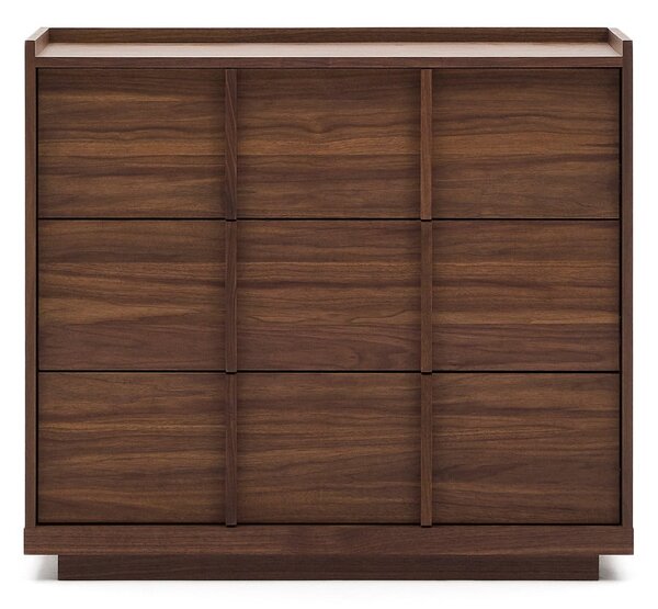 Rjava komoda v orehovem dekorju 100x78x50 cm Onix – Kave Home
