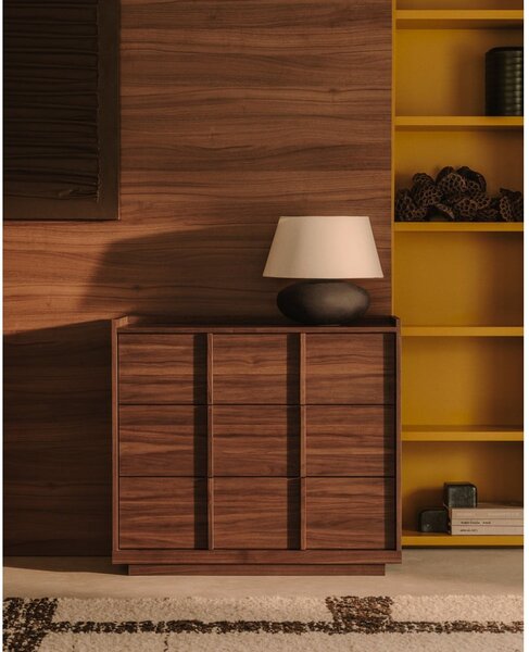 Rjava komoda v orehovem dekorju 100x78x50 cm Onix – Kave Home