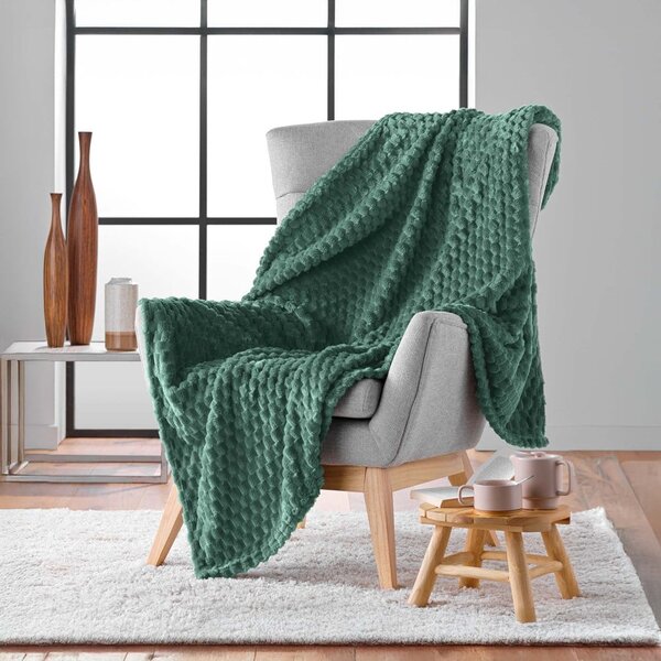 Zelena odeja iz mikroflanele 125x150 cm Mini Frosty – douceur d'intérieur