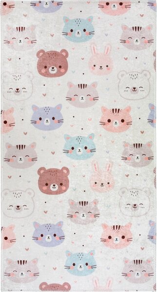 Slonokoščena pralna otroška preproga 120x180 cm Cute Animals – Vitaus