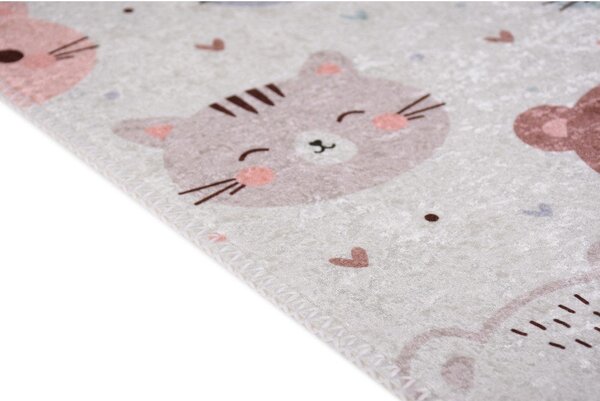 Slonokoščena pralna otroška preproga 120x180 cm Cute Animals – Vitaus