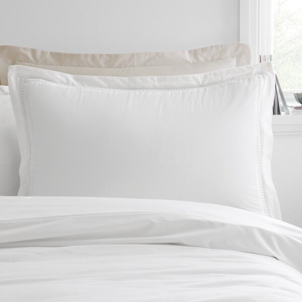 Bela bombažna posteljnina za zakonsko posteljo 200x200 cm Oxford Lace Trim – Bianca