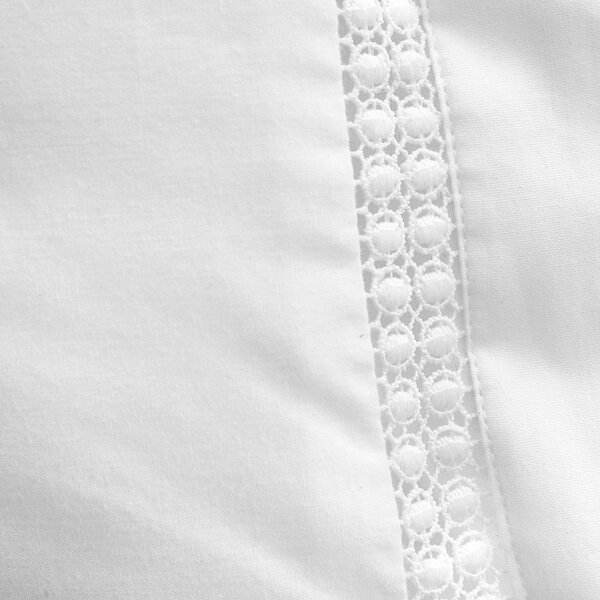 Bela bombažna posteljnina za zakonsko posteljo 200x200 cm Oxford Lace Trim – Bianca