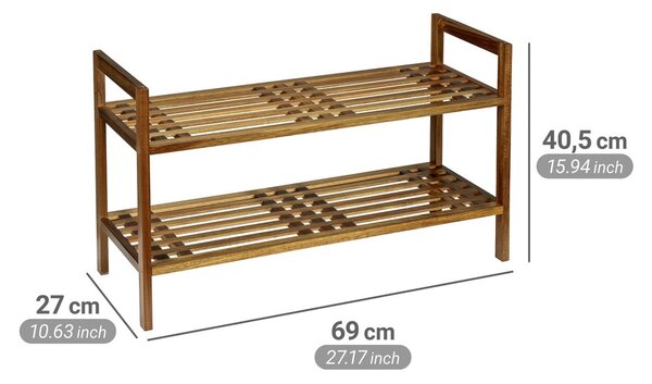 Stojalo za čevlje iz masivne akacije v naravni barvi 69x40,5x27 cm Fondi – Wenko