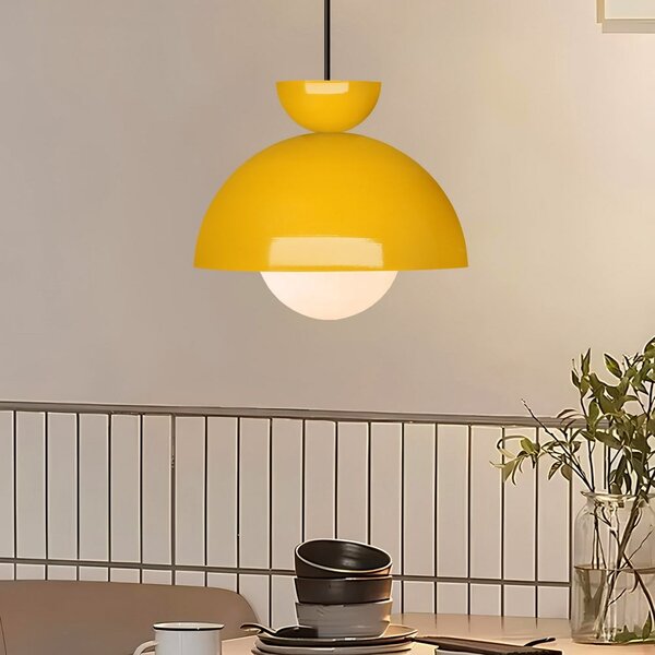Rumena viseča svetilka s kovinskim senčilom ø 25 cm Arta – Opviq lights