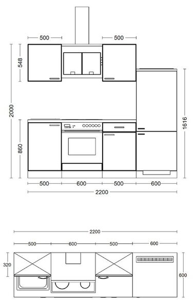 FlexWell Kuhinjski Blok Z Aparati Nepal, Barva Bukve