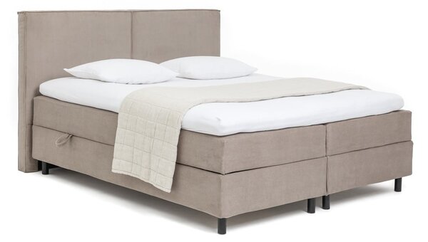 Sivorjava boxspring postelja s prostorom za shranjevanje 160x200 cm Elva Bold – Bonami Selection