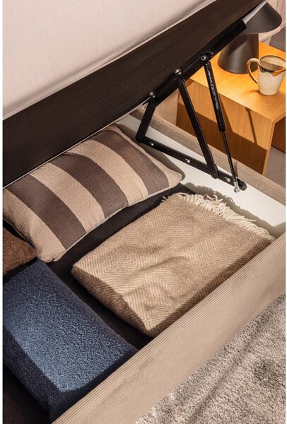 Siva boxspring postelja s prostorom za shranjevanje 160x200 cm Elva Bold Line – Bonami Selection