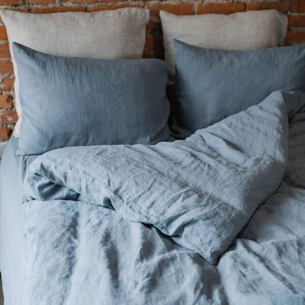 Lanena prevleka za vzglavnik 50x70 cm Blue Fog – Linen Tales