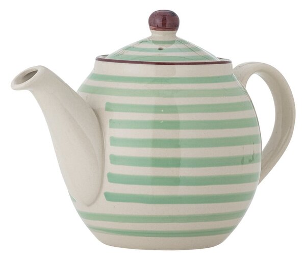 Zeleno-bel lončen čajnik Bloomingville Patrizia, 1,2 l
