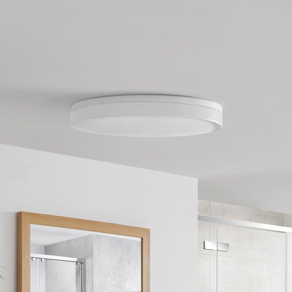 PRIOS Prios Wynion LED stropna svetilka CCT DIP stikalo 50cm, zatemnjen, Bela, Kopalnica, Plastika, Sodobni