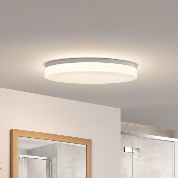 PRIOS Prios Wynion LED stropna svetilka CCT DIP stikalo 50cm, zatemnjen, Bela, Kopalnica, Plastika, Sodobni