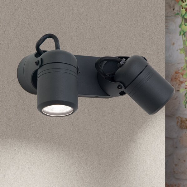 ORION Zunanja stenska svetilka Vision, vrtljiva, z dvema svetilkama, zatemnjen, Črna, Kovina