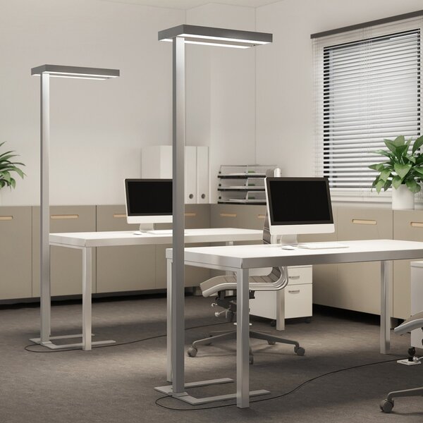 Arcchio LED talna svetilka Logan Ultra, CCT, senzor, možnost zatemnitve, zatemnjen, Kovinska, Študija / pisarna, Aluminij, Sodobni