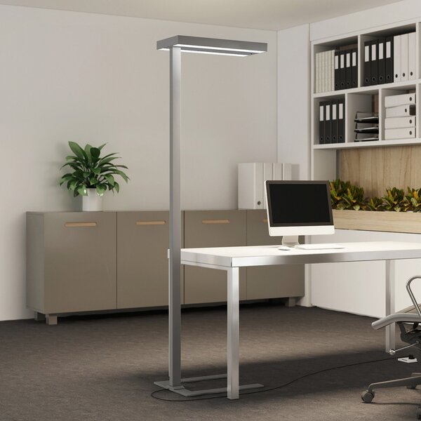 Arcchio LED talna svetilka Logan Ultra, CCT, senzor, možnost zatemnitve, zatemnjen, Kovinska, Študija / pisarna, Aluminij, Sodobni