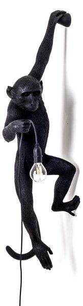 SELETTI Monkey Lamp dekorativna stenska svetilka leva črna, Črna, Plastika, Dizajn