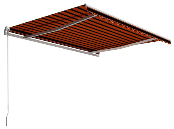 VidaXL Ročno zložljiva tenda 400x300 cm oranžna in rjava