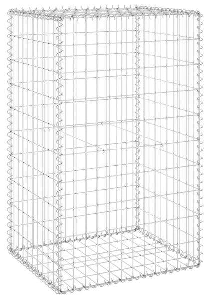 VidaXL Gabionska stena s pokrovi iz pocinkanega jekla 60x50x100 cm