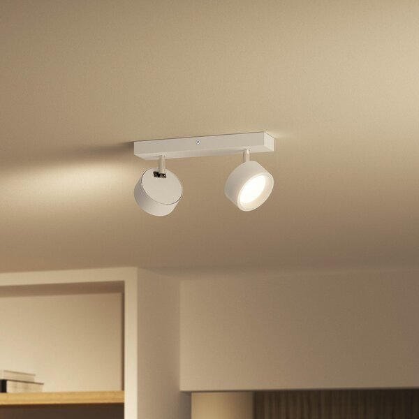 Philips Bracia LED stropni reflektor z dvema žarnicama, bel, Bela, Dnevna soba / jedilnica, Kovina, Sodobni