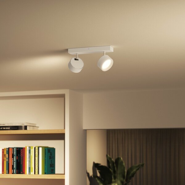 Philips Bracia LED stropni reflektor z dvema žarnicama, bel, Bela, Dnevna soba / jedilnica, Kovina, Sodobni