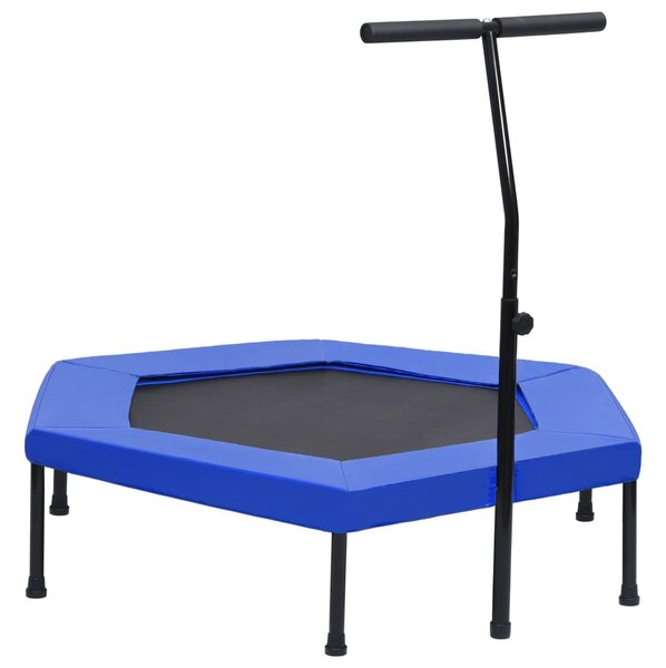 VidaXL Fitnes trampolin z ročajem in varnostno oblogo šestkoten 122 cm