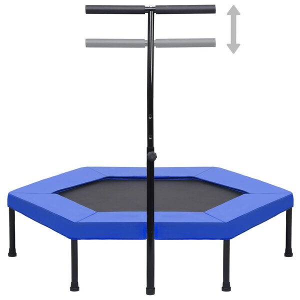 VidaXL Fitnes trampolin z ročajem in varnostno oblogo šestkoten 122 cm