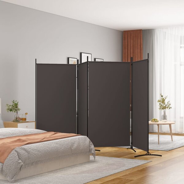 VidaXL Paravan 4-delni 346x180 cm rjavo blago