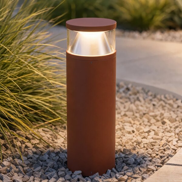 Lucande LED-ulična svetilka Cylo, terakota, višina 50 cm, IP65, Rdeča, Aluminij, Dizajn
