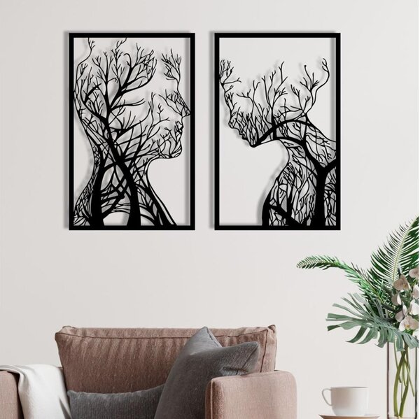 SET 2x Stenska dekoracija 86x63 cm Tree of Life kovina