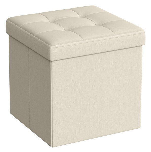 Tabure s prostorom za shranjevanje OTTOMAN 30x30 cm, kremast