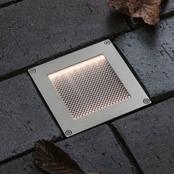 Paulmann LED-sončna talna vgradna svetilka Sorea iz železa, dolžina 10 cm, 3000, Kovinska, Nerjaveče jeklo, Vgradne luči kotne