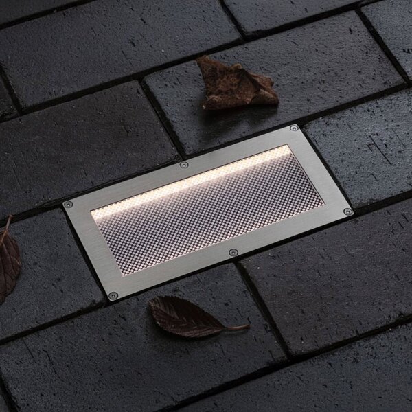 Paulmann LED-sončna talna vgradna svetilka Sorea iz železa, dolžina 20 cm, 3000, Kovinska, Nerjaveče jeklo, Vgradne luči kotne