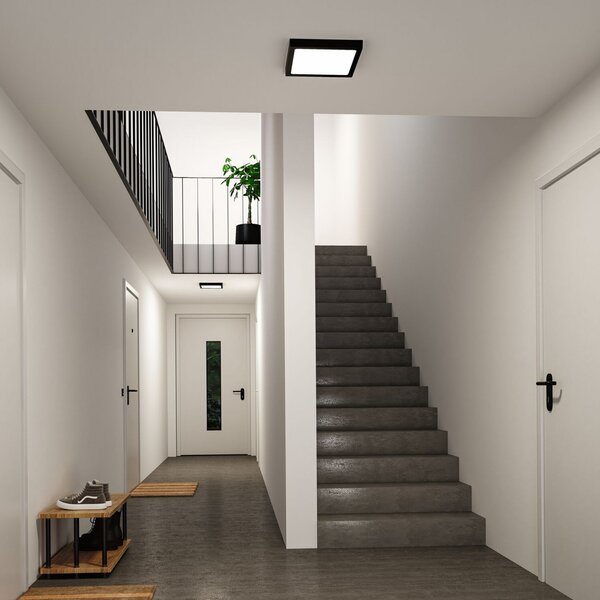 Paulmann LED-panel Abia 2, dolžina 30 cm, črn, CCT, plastika, Črna, Dnevna soba / jedilnica, Plastika, Sodobni