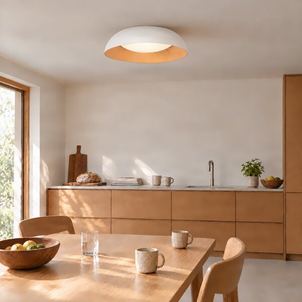 Lindby LED stropna svetilka Gracyn, bela, Ø 50 cm, stopnjevalno zatemnjevanje, zatemnjen, Bela, Dnevna soba / jedilnica, Plastika, Sodobni
