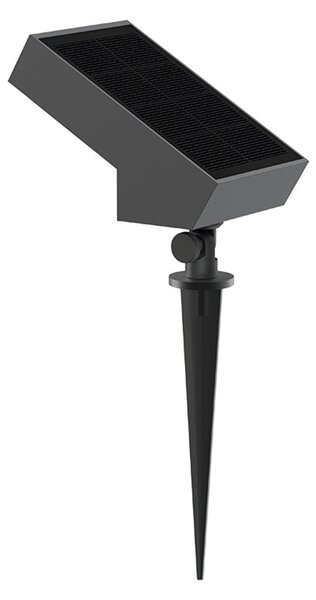 Lumisky LED-sončni zemeljski reflektor Soltek, antracit, dolžina 13 cm, zatemnjen, Črna, Aluminij, Sodobni