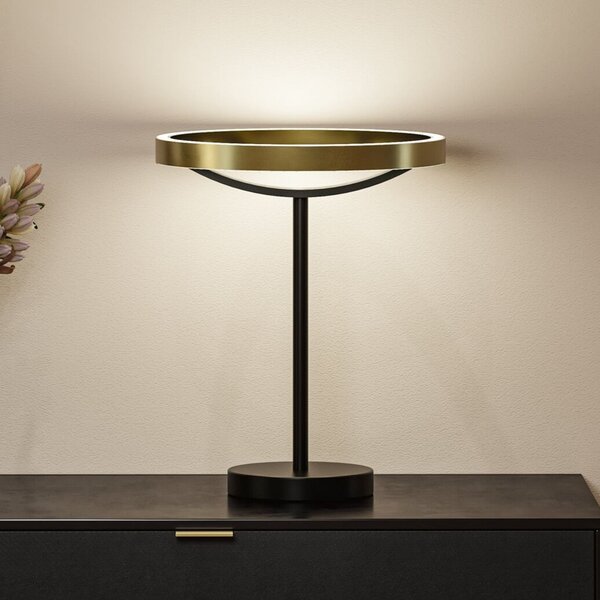 Paulmann LED namizna svetilka Melira, črna/zlata, višina 37 cm, zatemnjen, Črna, Dnevna soba / jedilnica, Kovina, Sodobni